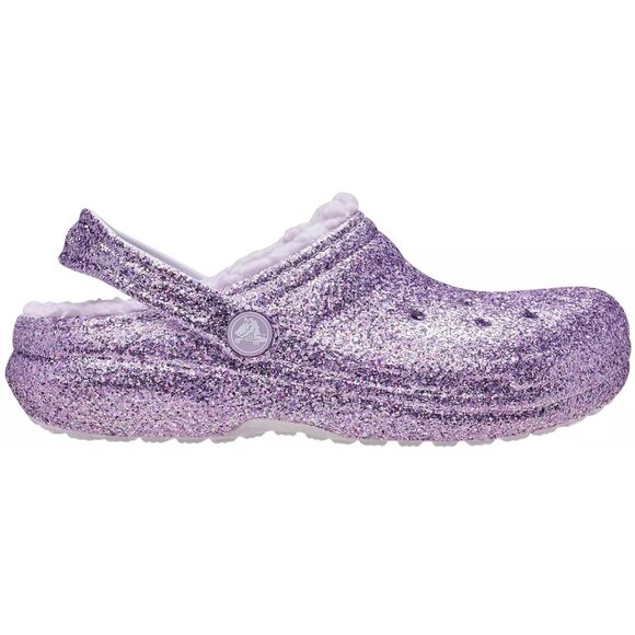 NEW CROCS Toddler's Sizes C7-C10 Classic Lined Chunky Glitter Clog - Moonlight - Picture 6 of 6